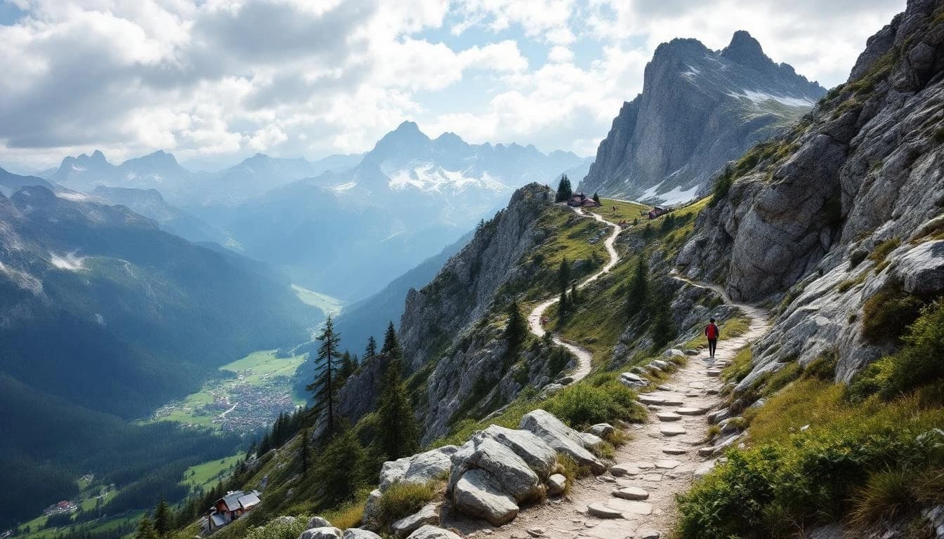 Trail running course through technical terrain in Auvergne-Rhône-Alpes, FR