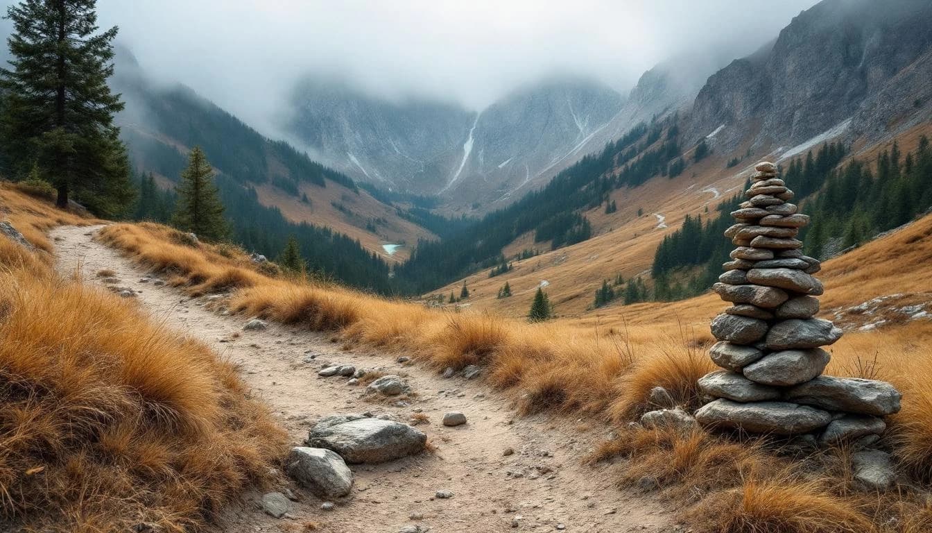Trail running course near Cortina d'Ampezzo, Veneto, IT