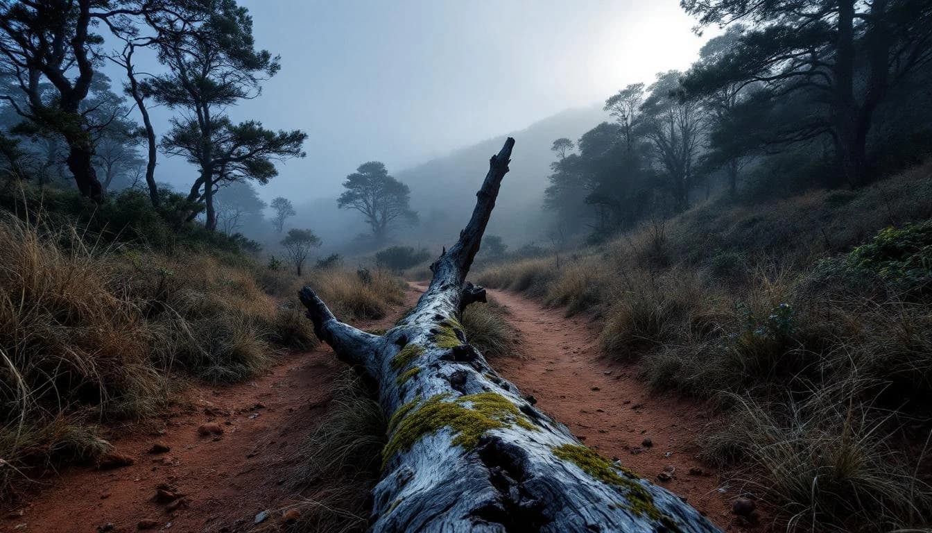 Trail running course through mixed terrain in Victoria, AU