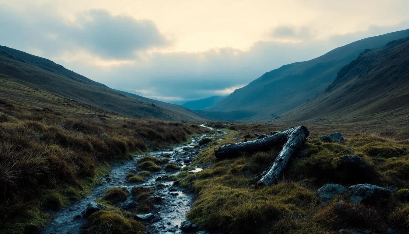 Trail running course through mixed terrain in Derbyshire, GB