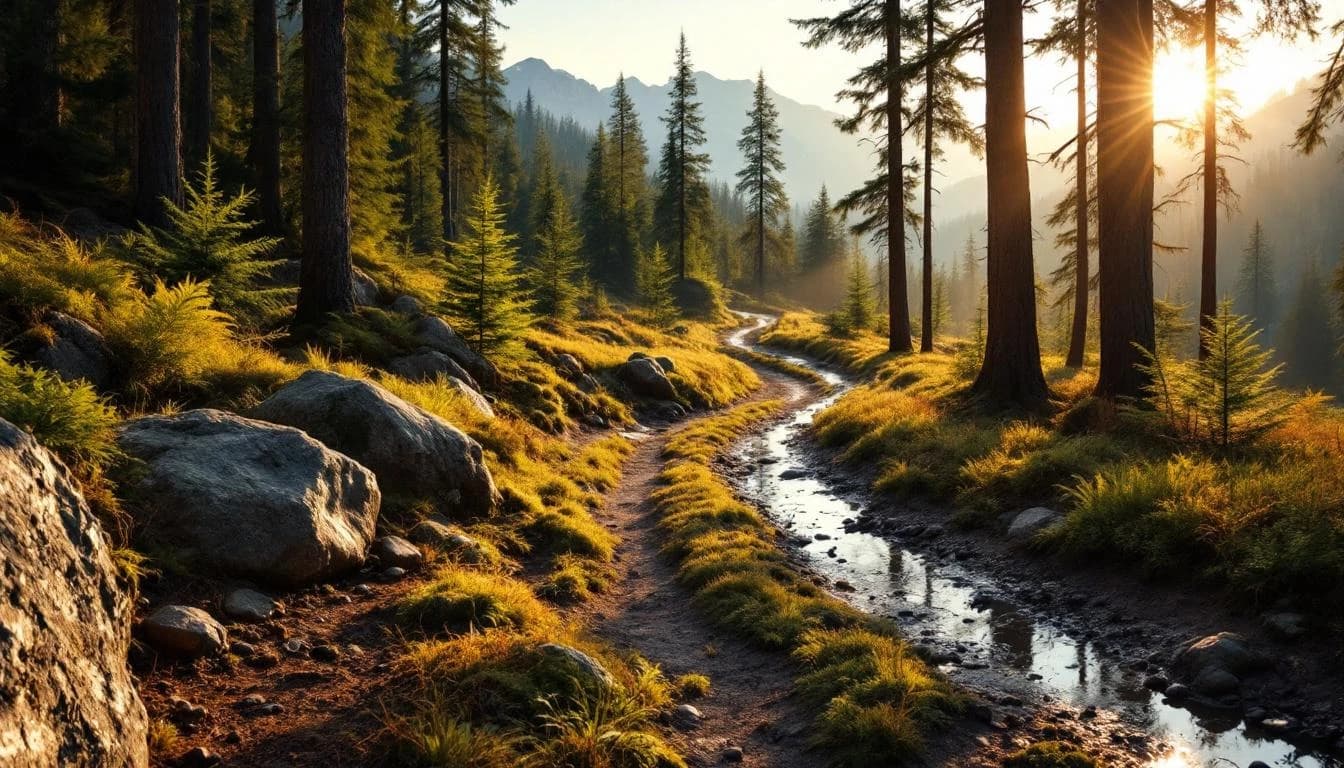 Trail running course through mixed terrain in Queensland, AU