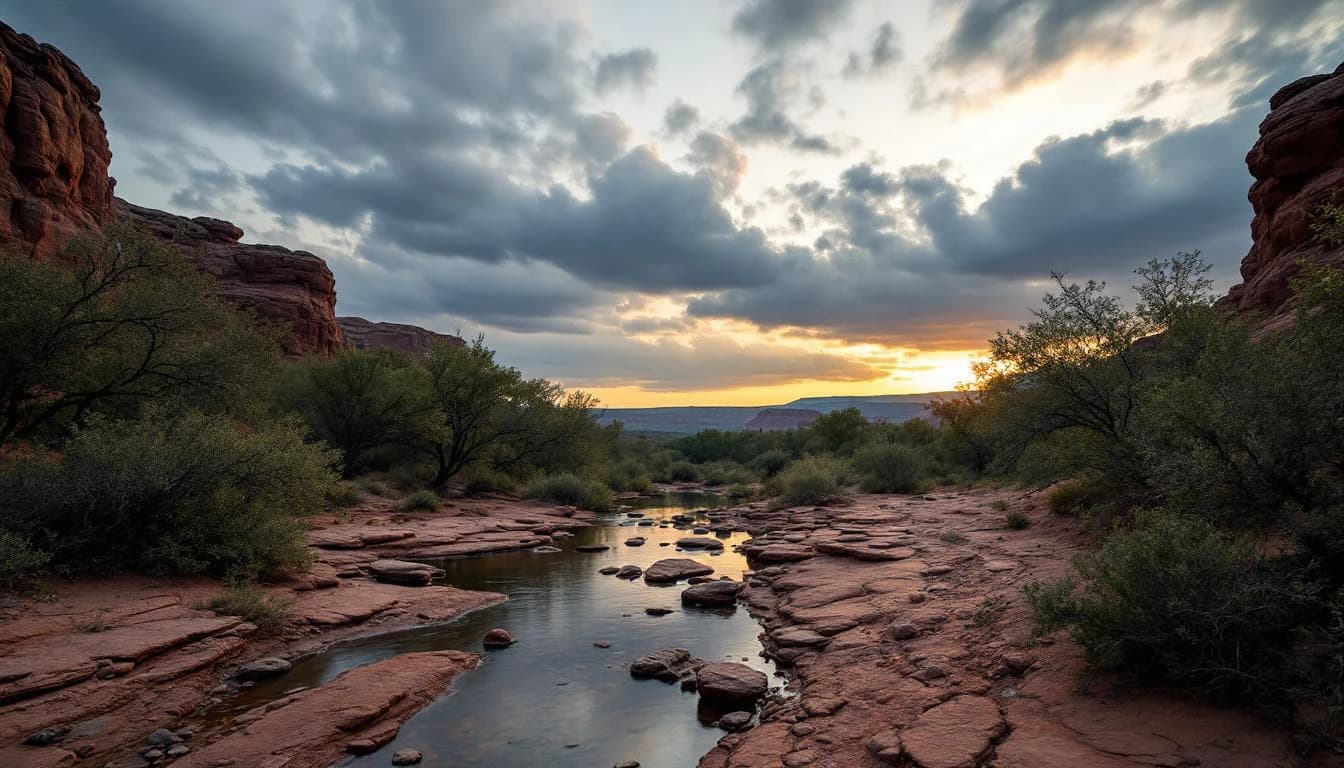 Trail running course through singletrack trails in Texas, USA
