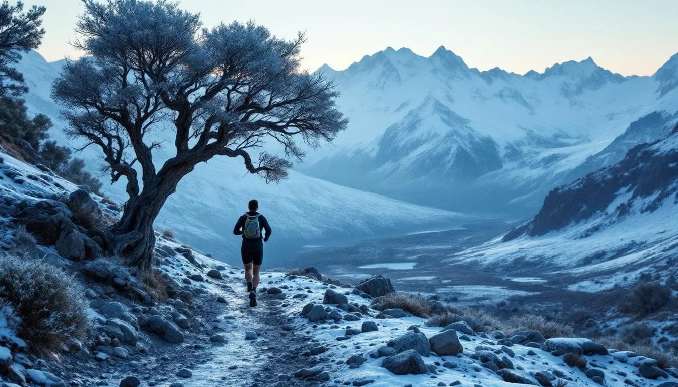 Trail running course through technical terrain in Otago, NZ