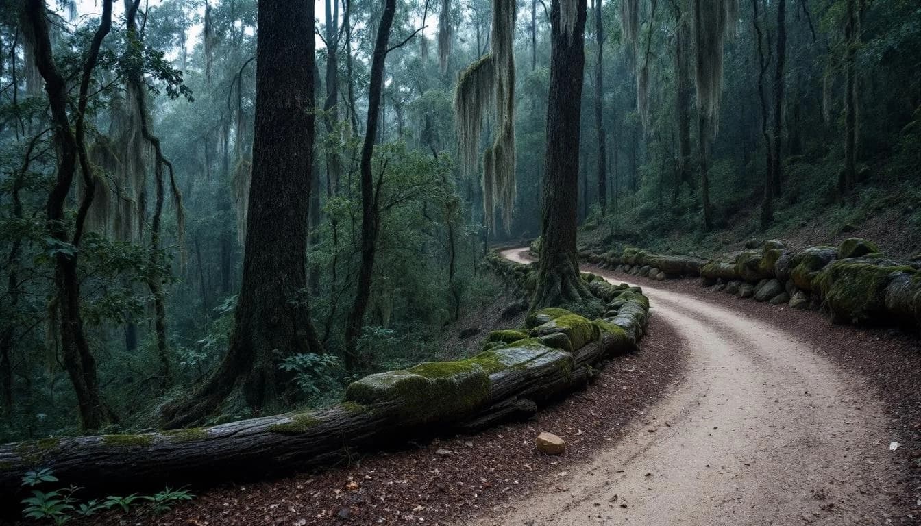 Trail landscape for Q50 Races Bleau Moon — 10 Miles