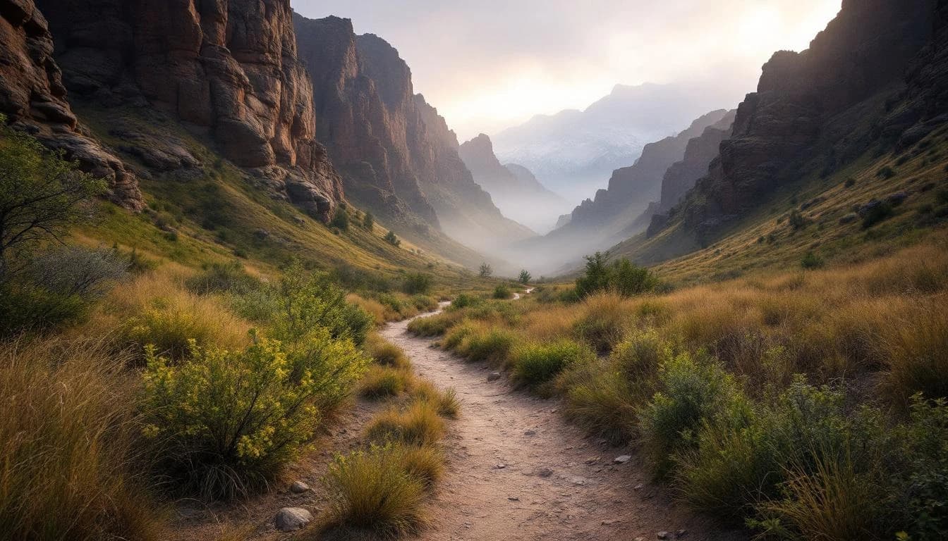 Trail landscape for Run with the Goats