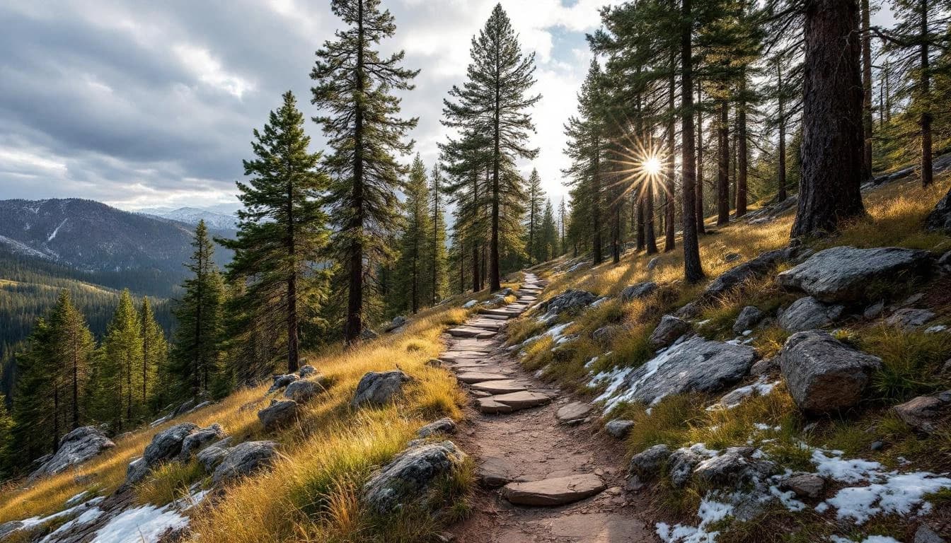 Trail running course through mixed terrain in Utah, USA