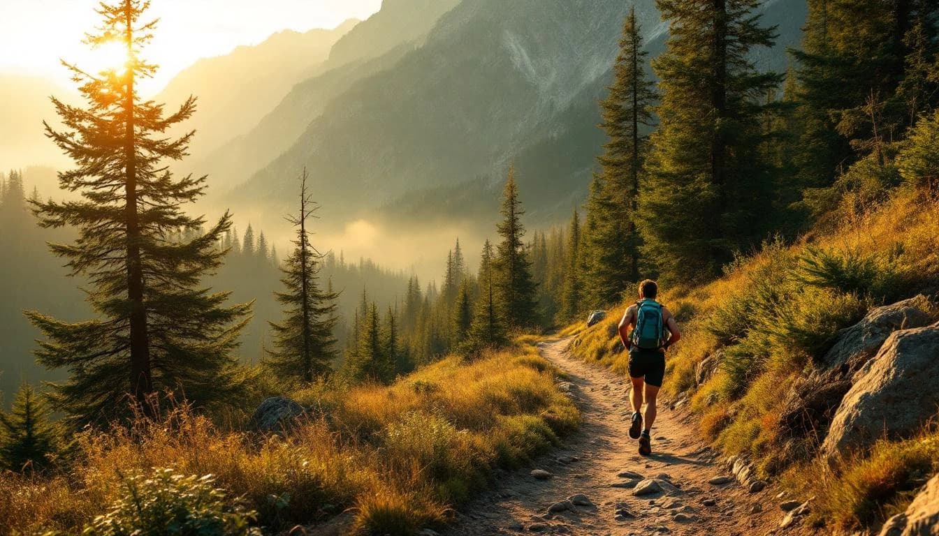 Trail running course through mixed terrain near Zhangjiakou, CN
