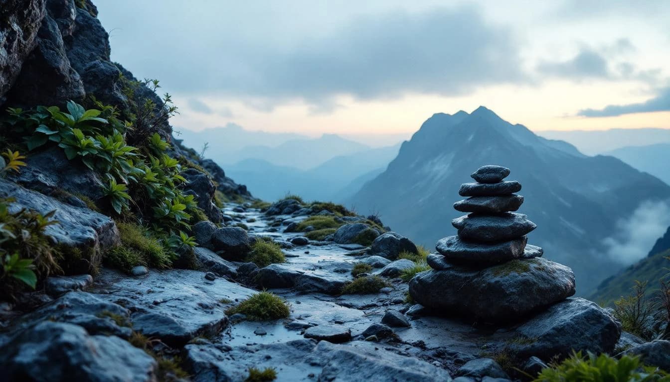 Trail running course through mixed terrain in British Columbia, CA